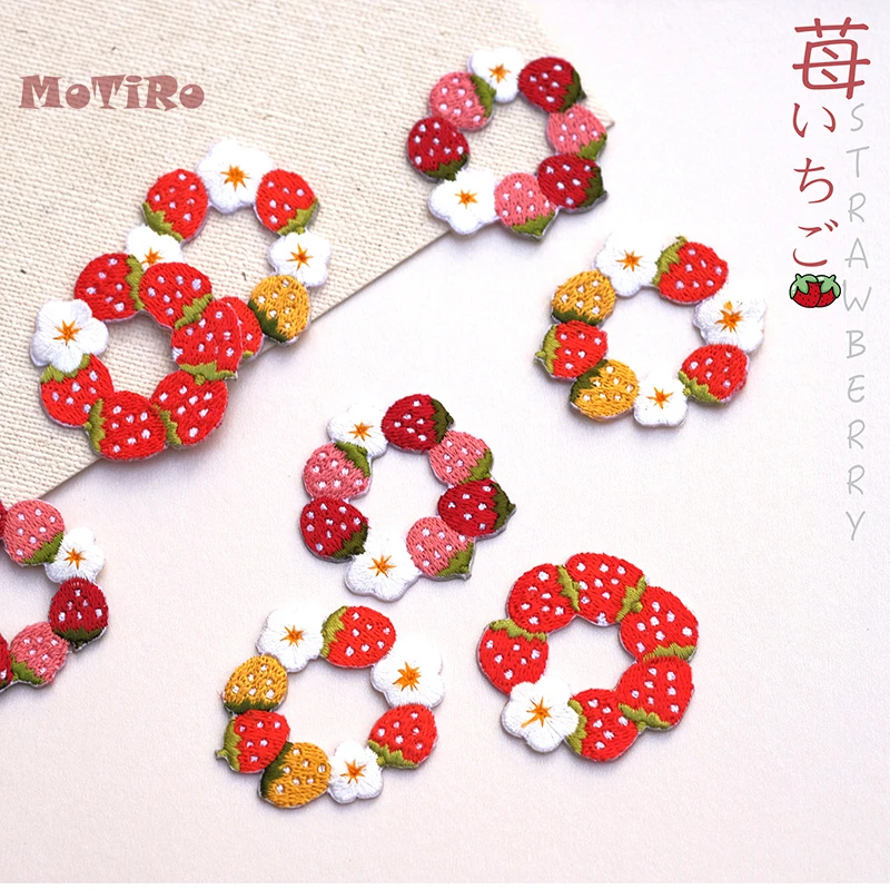 MoTiRo 1 шт. 4*4 см накладные наклейки вышивка клубники шаблон принадлежности для