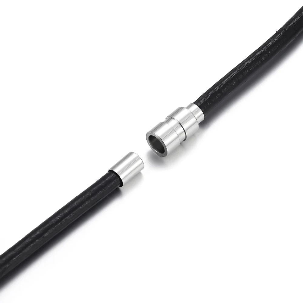 Нержавеющая сталь Магнитная застежка зеркального блеска отверстие 6 мм кожаный