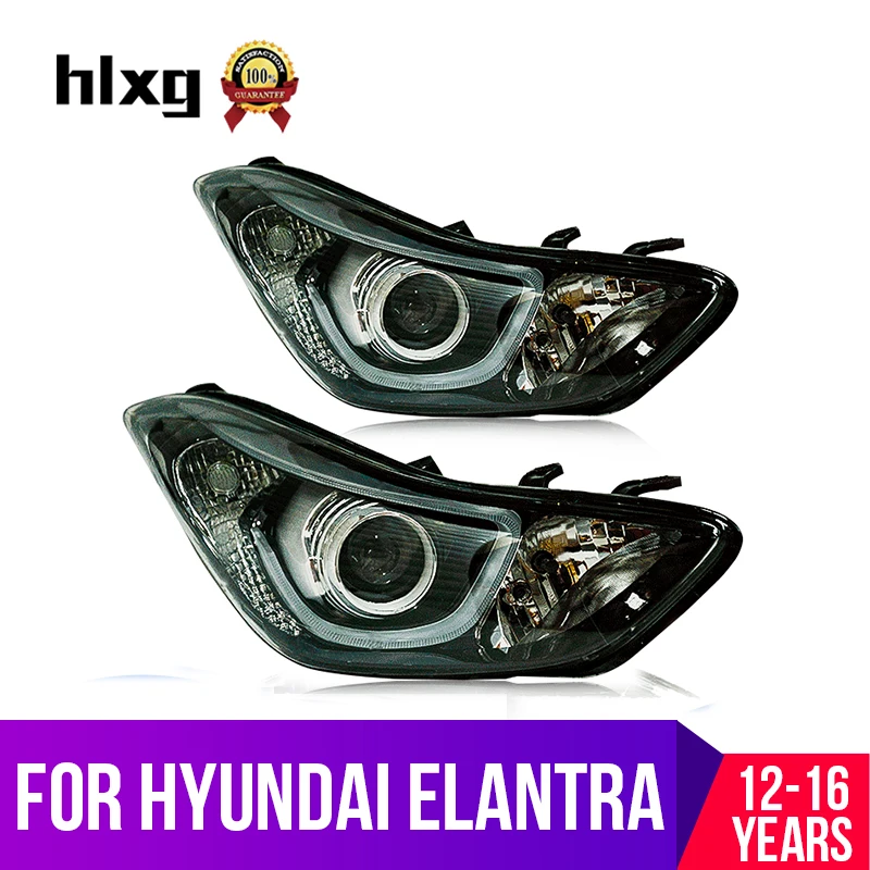 Hlxg 2 шт автомобилей Стайлинг для hyundai Elantra светодиодная фара в сборе 2012 2016