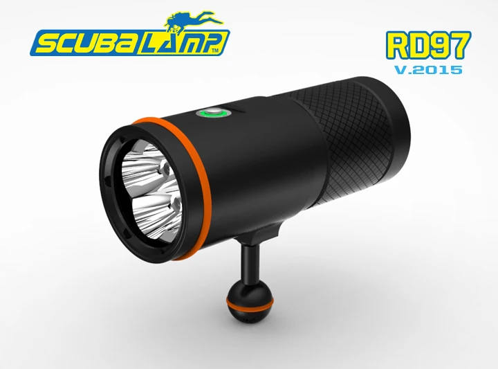 2015 Новинка Scubalamp RD97 фонарик для дайвинга 100 м 4000 люмен 4 * XP L LED 7*18650 Батарейный
