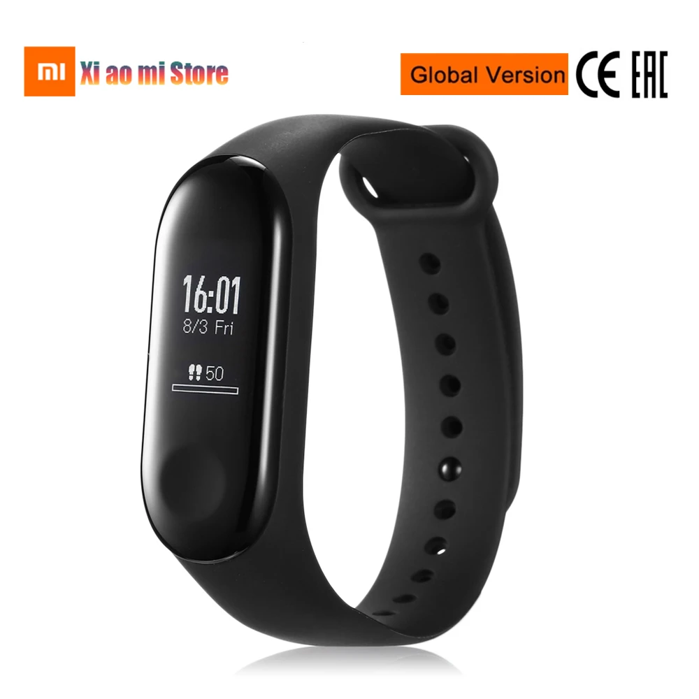 Origina Xiaomi mi Band 3 mi band 3 Smart Band 0,7" OLED сенсорный экран Водонепроницаемый Фитнес-трекер для измерения сердечного ритма mi 3 Smart Bracelet