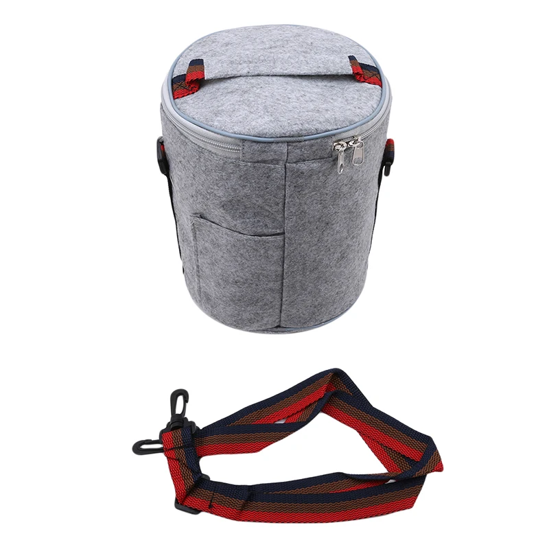

Round Bag Portable Zipper Heat Preservation Box Lunch Bags Simple Design Reusable Picnic Insulated Lunch Bag