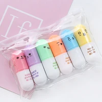 6pcs pill highlighter 6 color mini cartoon cute decoration highlighter kawaii office accessories child gifts pen school supplies