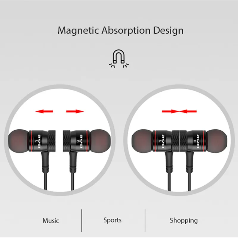 Awei G10BL стерео Bluetooth спортивные наушники с шейным ремешком беспроводные магнитные