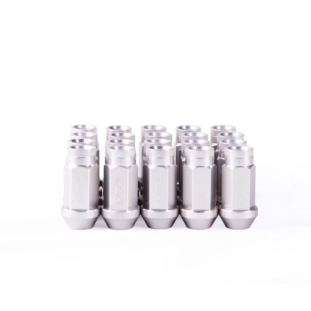 silver RASTP-20 шт. кованые 7075-T6 алюминиевые колесные гайки длина 50 мм гайки M12x1.5/M12x1.25 для Honda Civic автомобильные аксессуары RS-LN047 - Название цвета: silver
