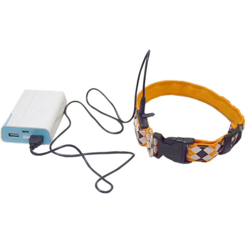 USB Перезаряжаемый светодиодный ошейник для собак Ночная безопасность мигающий