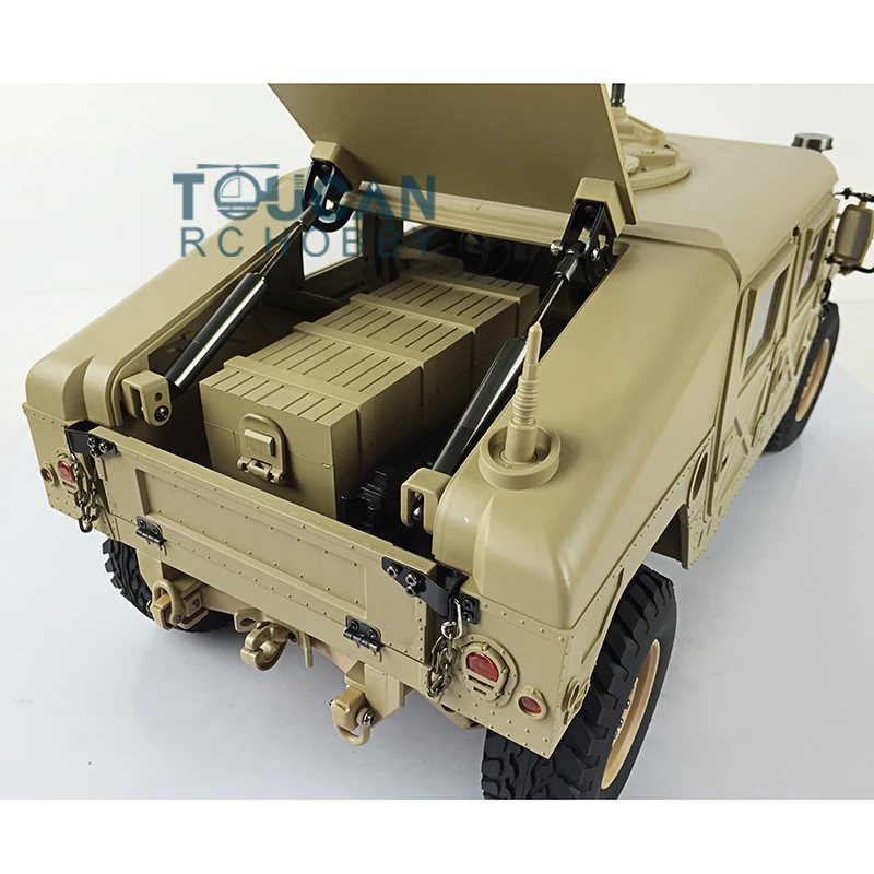 HG 1/10 RC 4*4 Humm военный автомобиль желтый P408 гоночный с ESC Мотор радио светильник