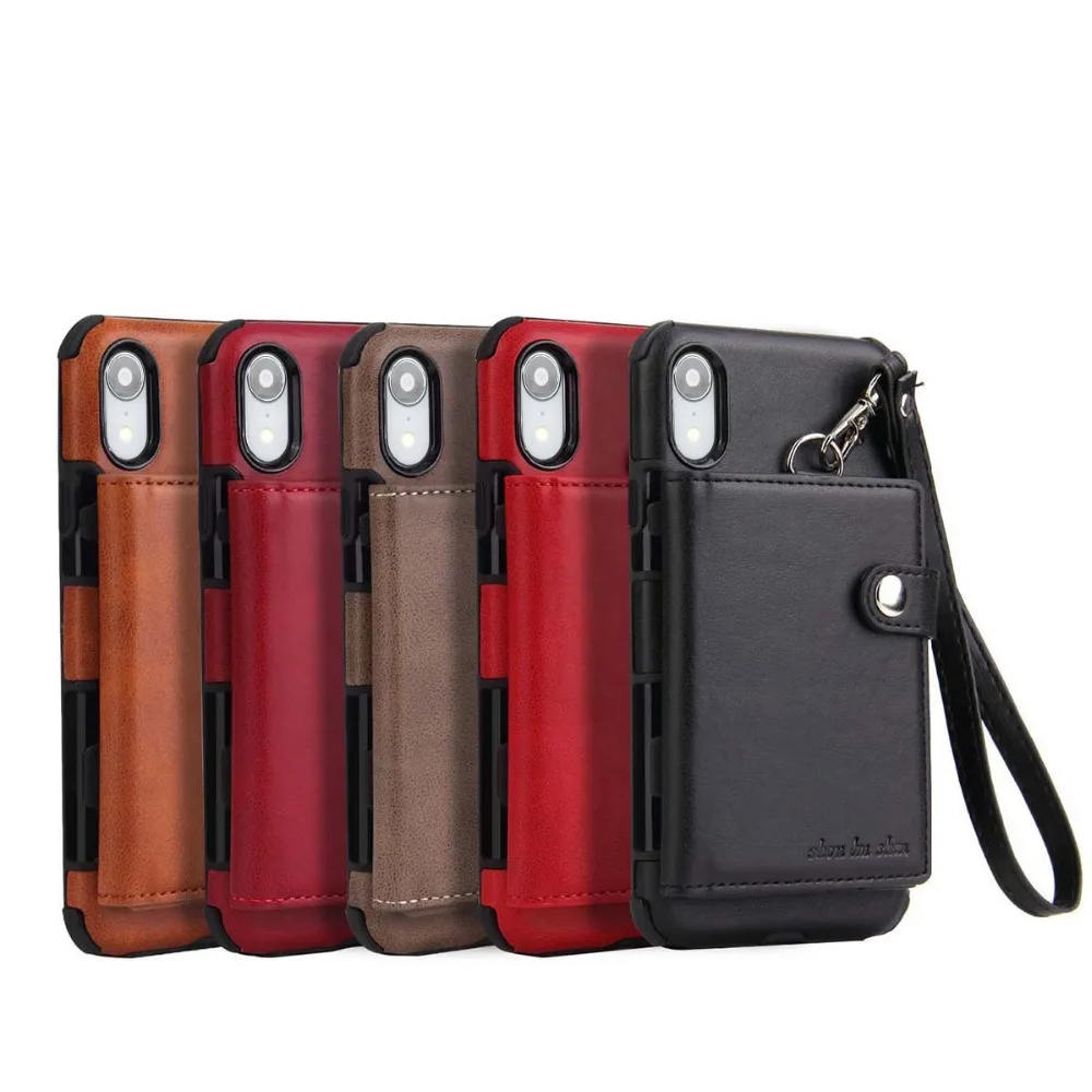 Phone Case for iPhone XR XS Folio Style Flip Protective PU Leather Credit Card Slot Cover Funda Capa | Мобильные телефоны и
