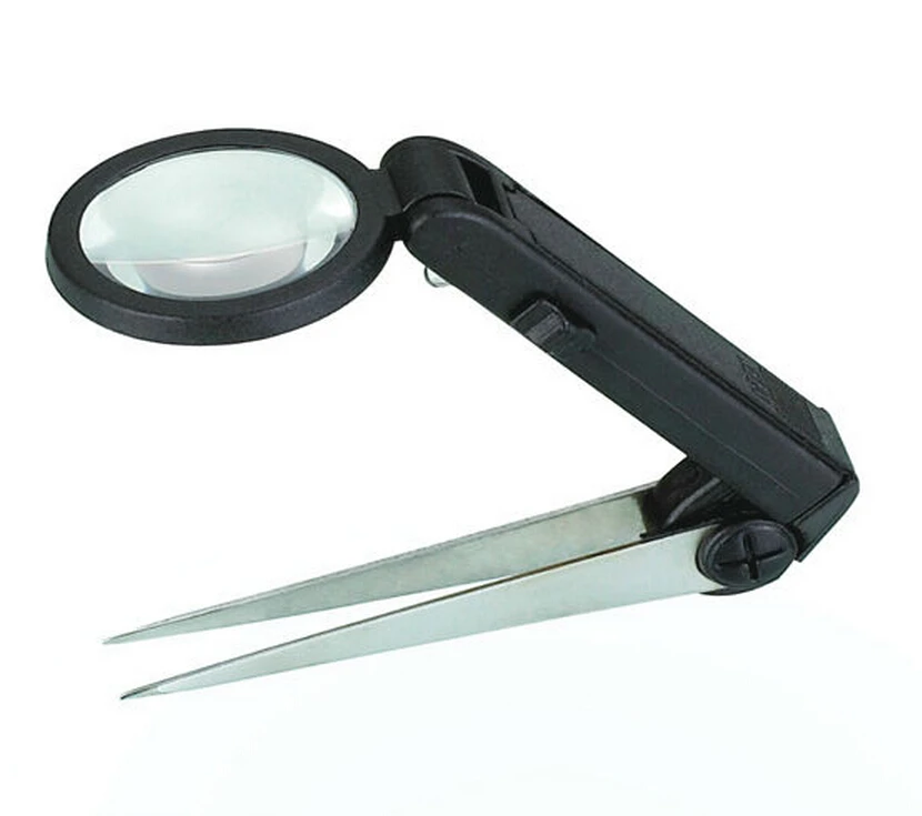 Светодиодный светильник складной пинцет для бровей с подсветкой|magnifying glass