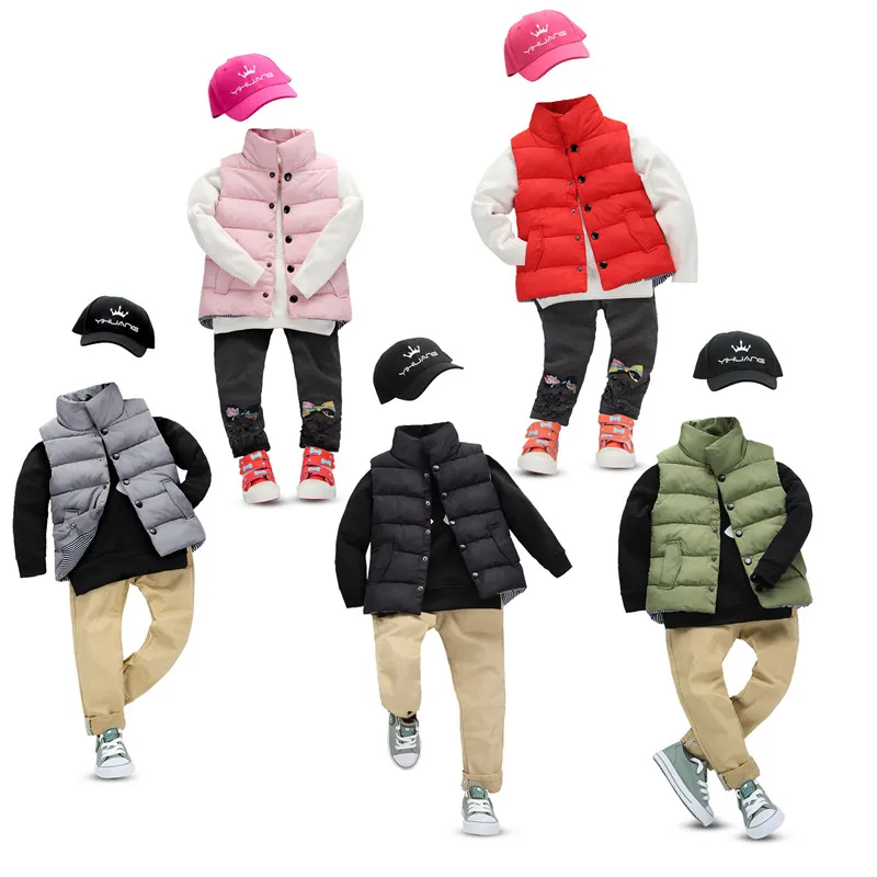 DAVYDAISY Детская жилетка для мальчиков и девочек толстый зимний жилет пальто Стенд