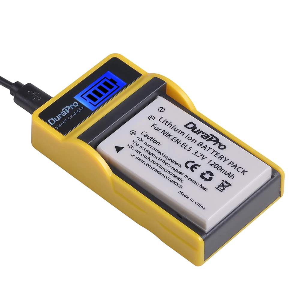 1 шт. комплект батарей для камеры EN EL5 с ЖК-дисплеем и USB-зарядным устройством Nikon