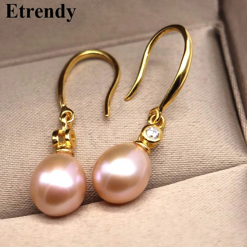 Etrendy Стерлингового Серебра 925 Natrual Жемчужные Серьги Для Женщин Bijoux Ювелирных
