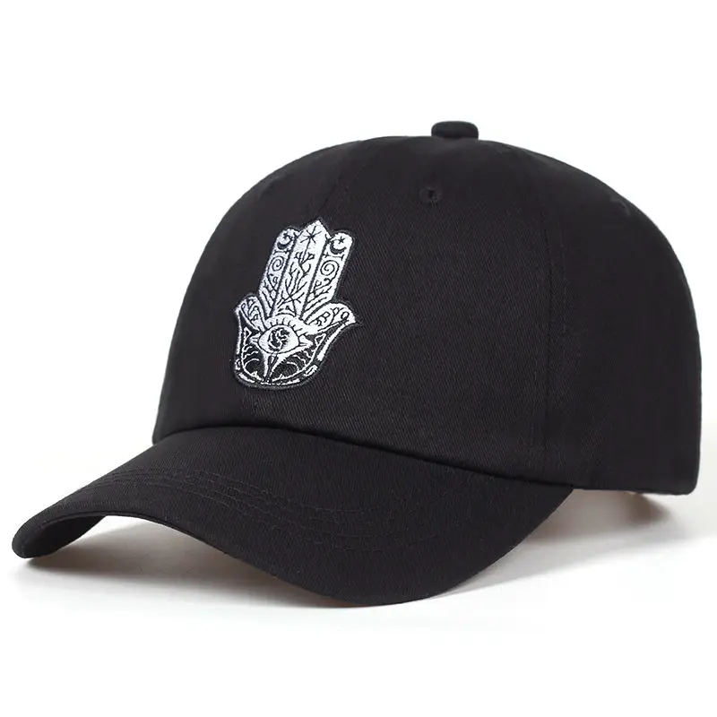 Черный Новая Хамса папа шляпы бейсболка с вышивкой Регулируемый Snapback хлопок унисекс хип хоп шляпа папы костяная Garros - Цвет: Черный
