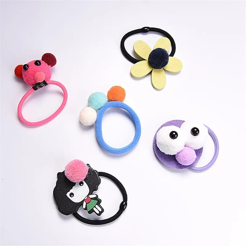 5pcs Sale Children Korean Style cute cartoon big eye hair rope Lovely Hair Clips Girls Popular Accessories wholesale | Детская одежда и