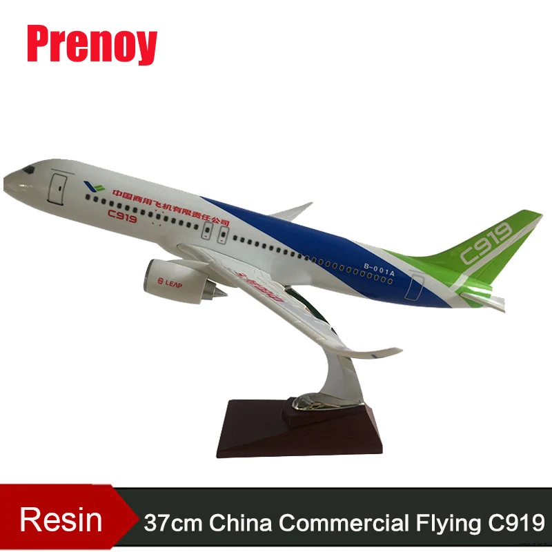 38 см Смола C919 Китай коммерческий самолет Airbus Модель Летающий авиационная модель