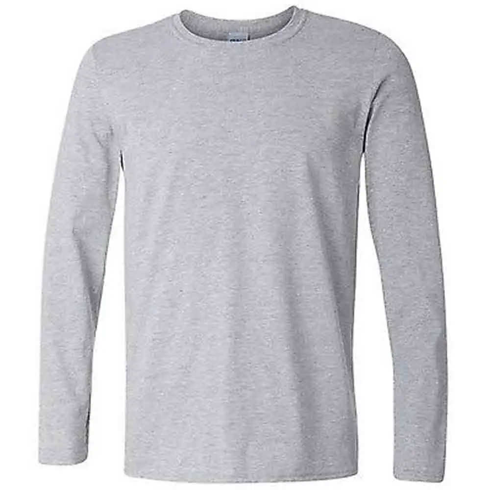 XS XXL классическая мужская футболка с длинным рукавом и О образным вырезом мужские