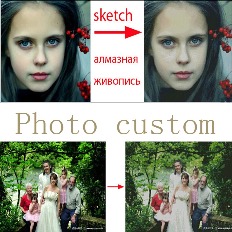 DIY Алмазная вышивка фото на заказ Картина Набор для вышивки крестиком 3D