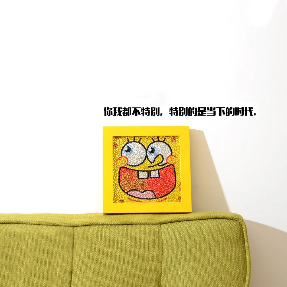 DIY наборы для алмазной живописи вышивка крестиком мультфильм аниме милый губка боб полный галька круглая Алмазная мозаика украшение детской комнаты