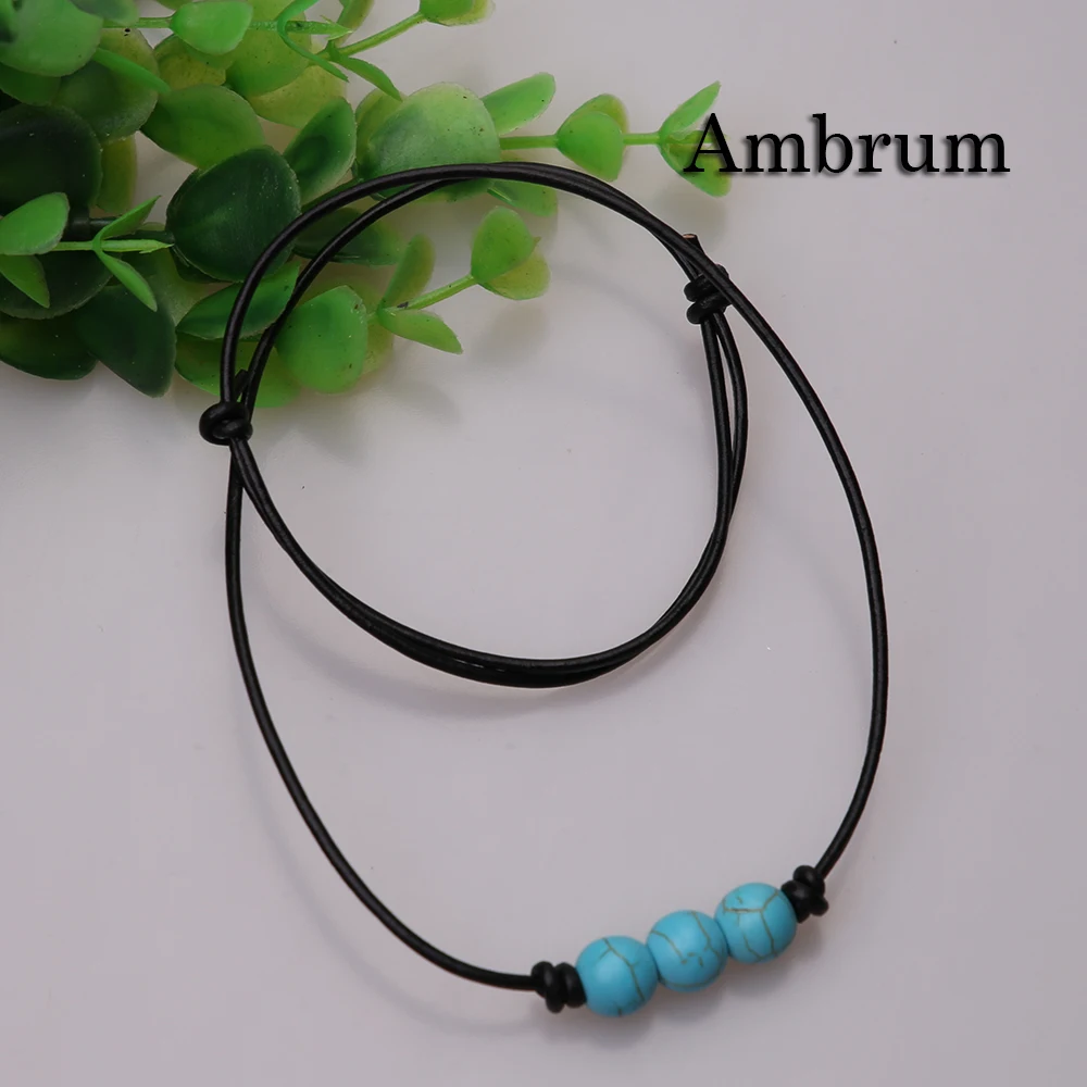 Женское колье ручной работы из натуральной кожи регулируемое ювелирное изделие