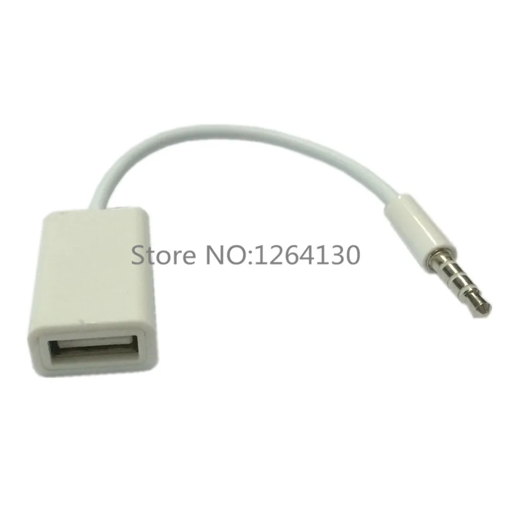 Белый 3 5 мм штекер AUX аудио разъем к USB разъему конвертер шнур Автомобильный MP3|audio