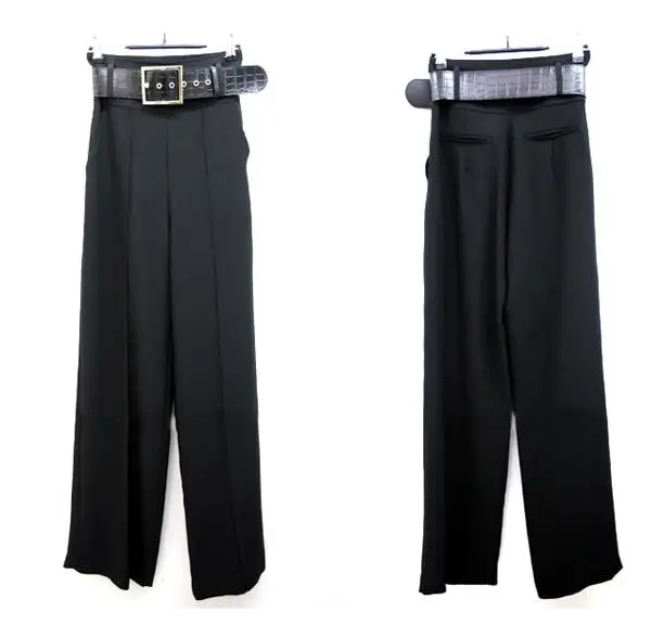 Женские брюки с высокой талией деловые длинные поясом большие размеры 2018|Брюки| |