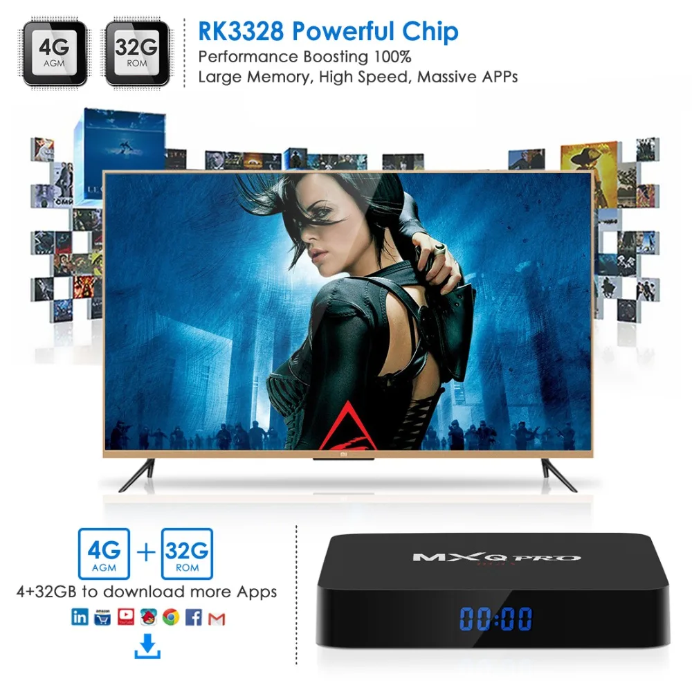 Leelbox новая версия mxq pro MAX tv Box с 4 K HDR RK3328 четырехъядерный WiFi 2 ГГц Android потоковый