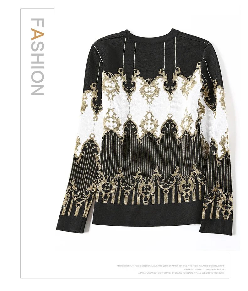 2018 Winter Runway Vintage Designer Chic Knitting Sweater Women Jacket Striped Gold Thread Lady Wool Party Cardigan Coat Clothes |