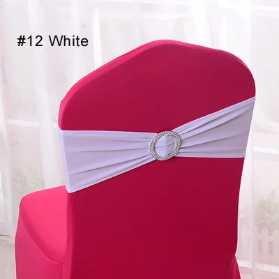 12 White 100 шт./лот, спандекс, лайкра, накидка для свадебного стула, лента для свадебной вечеринки, дня рождения, украшение стула, лента для свадебной вечеринки - Цвет: 12 White