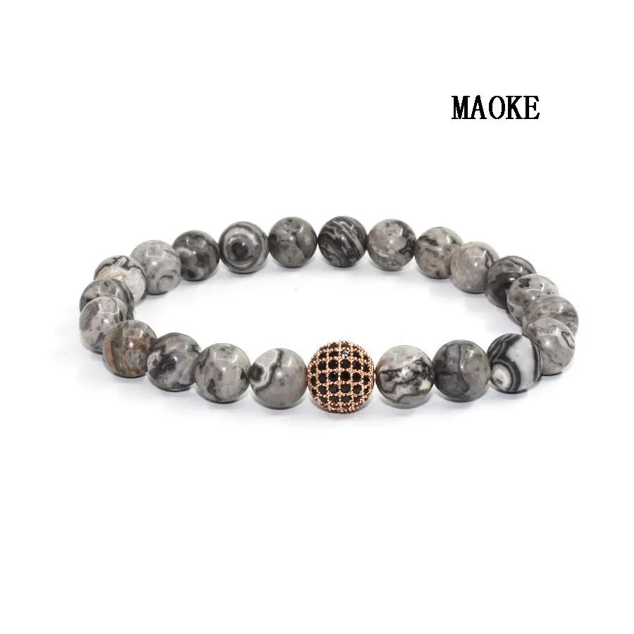 Акция Новый браслет из циркония 10 мм циркониевые шарики полосатые браслеты