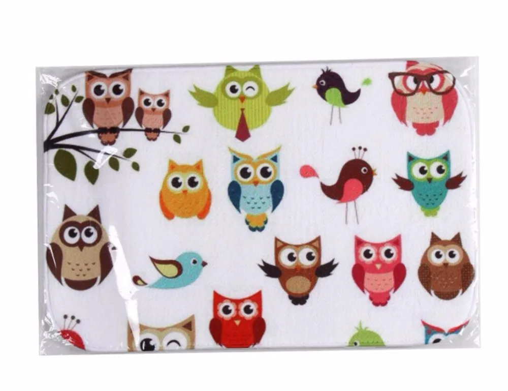 40*60 см коврики для ванной с совами Нескользящие коралловый флисовый ковер