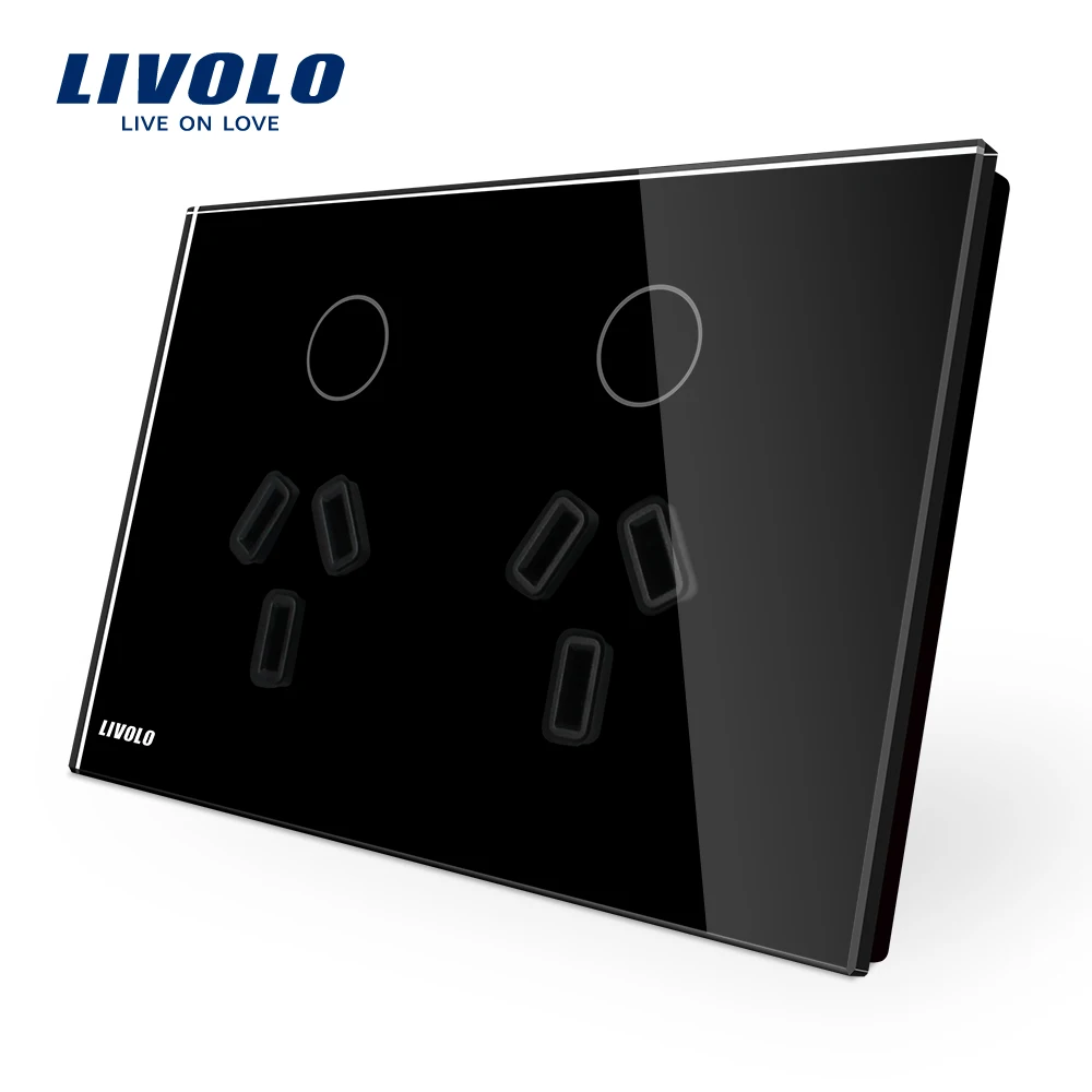 Livolo австралийская стандартная сенсорная розетка управления белая/черная