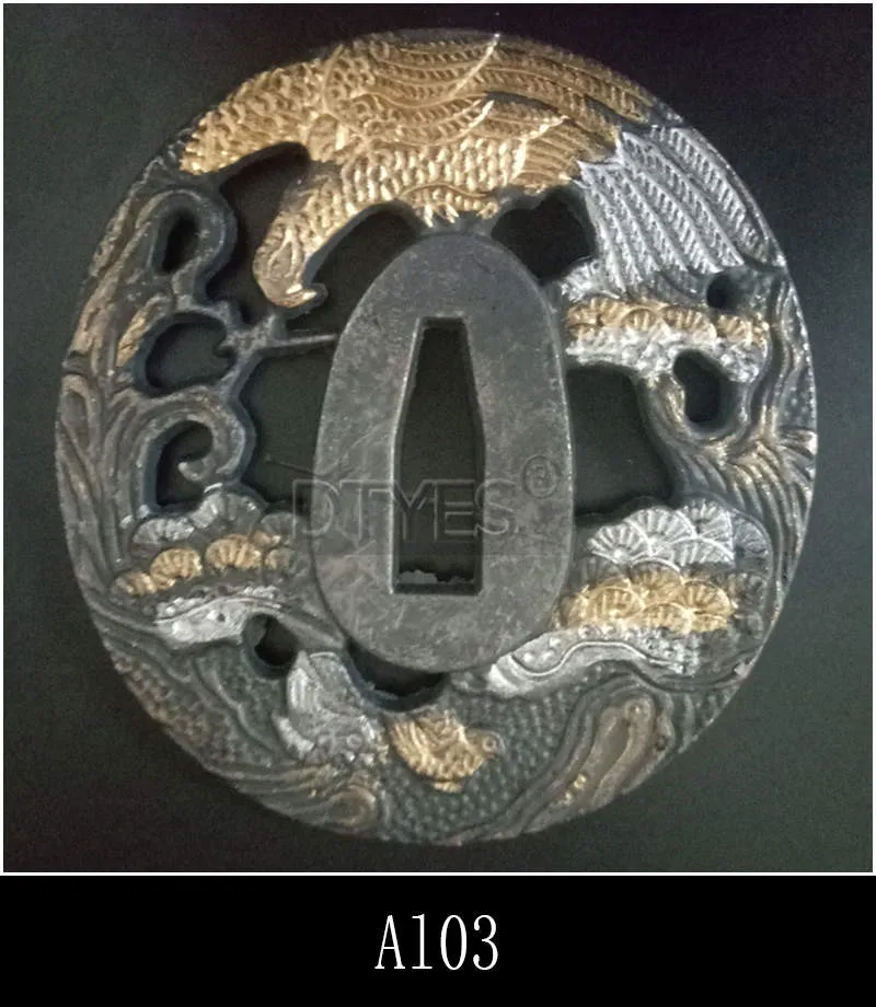 Сплав японские аксессуары для мечей Tsuba Красивая защита для катаны вакизаши Танто 3,2 см ширина(около хабаки) лезвие Al01-Al32