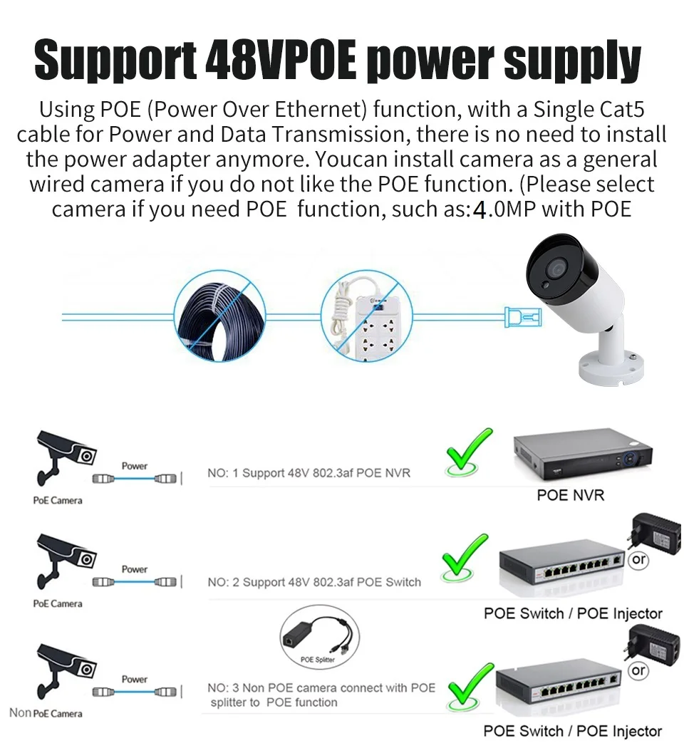 HD 4.0MP аудио запись CCTV POE IP камера Открытый водонепроницаемый ИК P2P Onvif безопасности Наблюдения Пуля IP камера