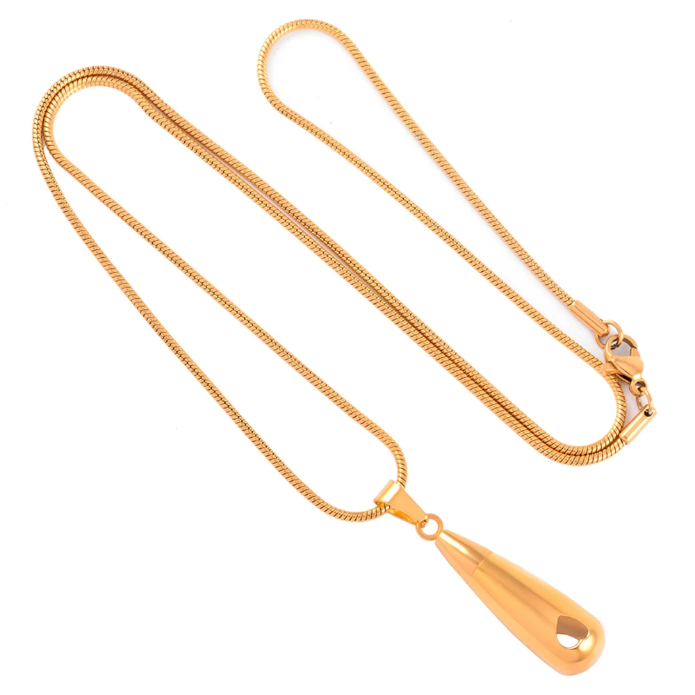 

K8397 Teardrop Cremation Necklace Stainless Steel Pendant Locket Keepsake Urn Necklace Memorial Cremation Jewelry for Ashes