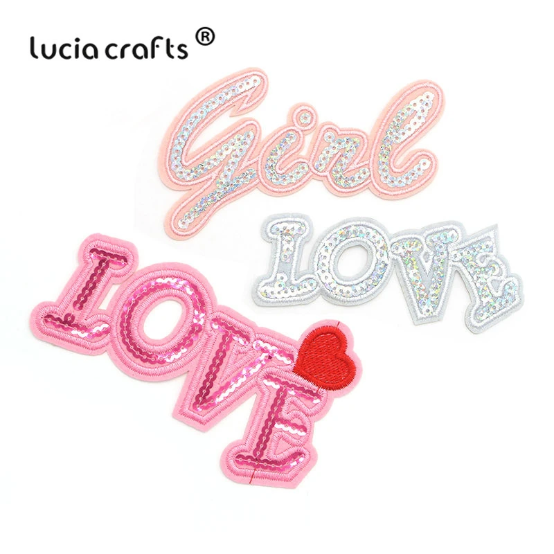 Распродажа! Lucia crafts 1 шт./3 шт. блестки надписные с надписью Love железный знак