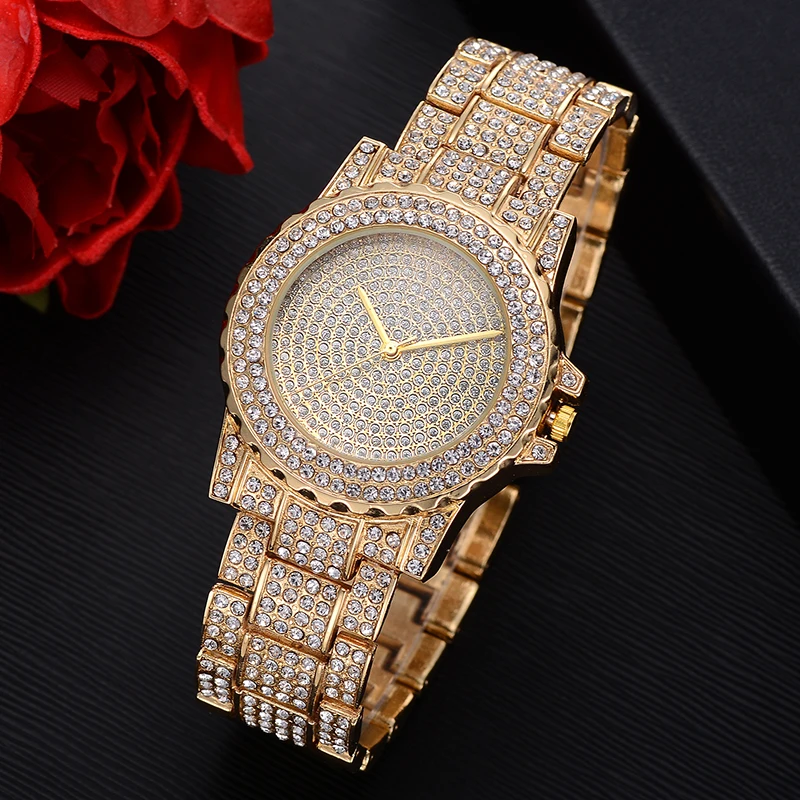 Для мужчин хип-хоп Золото Серебро Роскошные Bling Полный CZ Кристалл Часы Куба Пескоструйный браслет набор