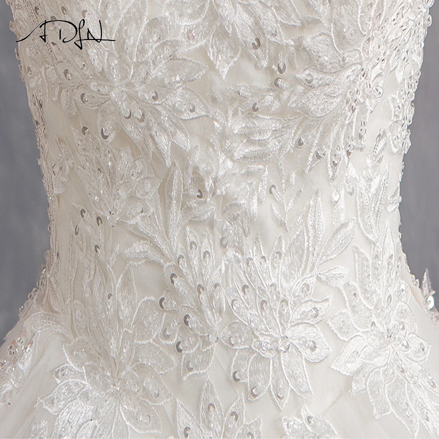 ADLN Элегантный Высокий воротник бальное платье Свадебные платья короткий рукав