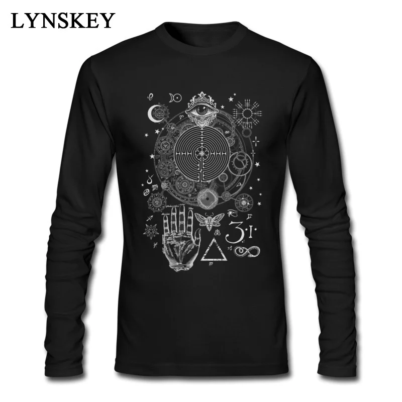 Мужская Винтажная Футболка Magic Symbol Dreamer с круглым вырезом|Мужские футболки| |