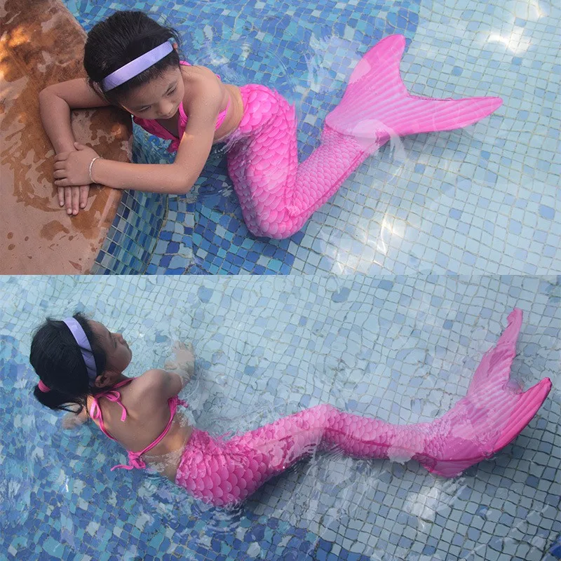 

2018 Christmas Purim Carnival Swimming Mermaid Tail Cosplay Costume with Fin Mermaid Swimwear Funny Party Dress for Girl Child