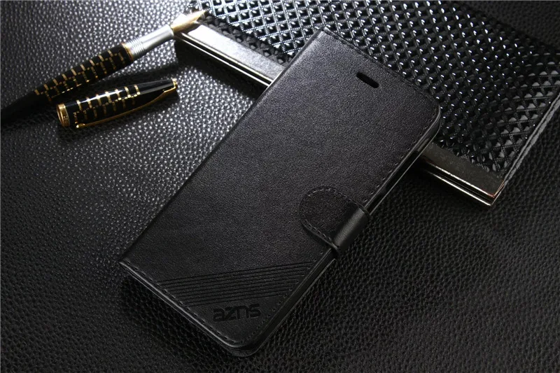Для Xiaomi Mi Max 2 Чехол AZNS Высокое качество Флип из искусственной кожи Стенд чехол s для Xiaomi Mi Max Max2 держатель для карт телефона - Цвет: Черный
