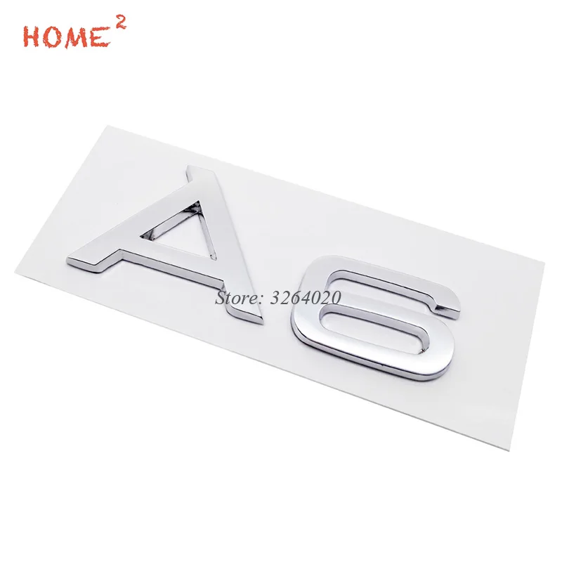 Car Accessories 3D Emblem Badge for A6 Logo Stickers Plastic Auto Decals Audi A4L A4 A3 A5 A6L Q3 Q5 B8 C6 S3 S5 Quattro | Автомобили и