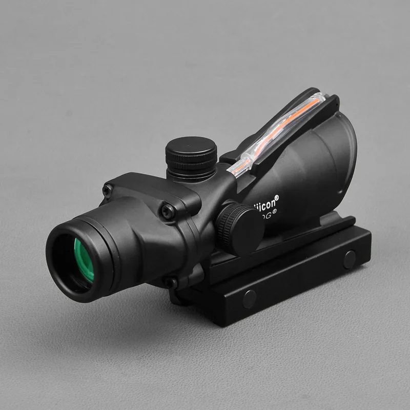 ACOG 4X32 охотничий прицел из настоящего волокна оптика Зеленая красная точка с подсветкой BDC Сетка тактический оптический прицел