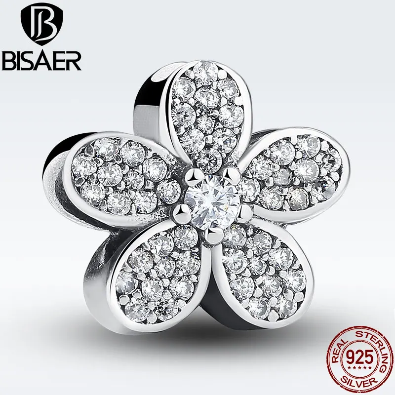 

Браслет из серебра 925 пробы с подвеской в виде маргариток, с прозрачным кубическим цирконием, аксессуары для поделок, WEUS068