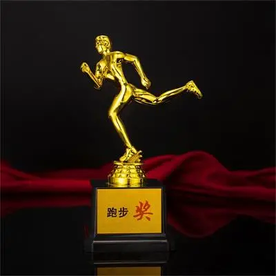 Run 7,5*7,5*18 см наградной Кубок пластиковый спортивный трофей сувенир домашнее украшение Футбол Баскетбол Бег тхэквондо - Цвет: Run