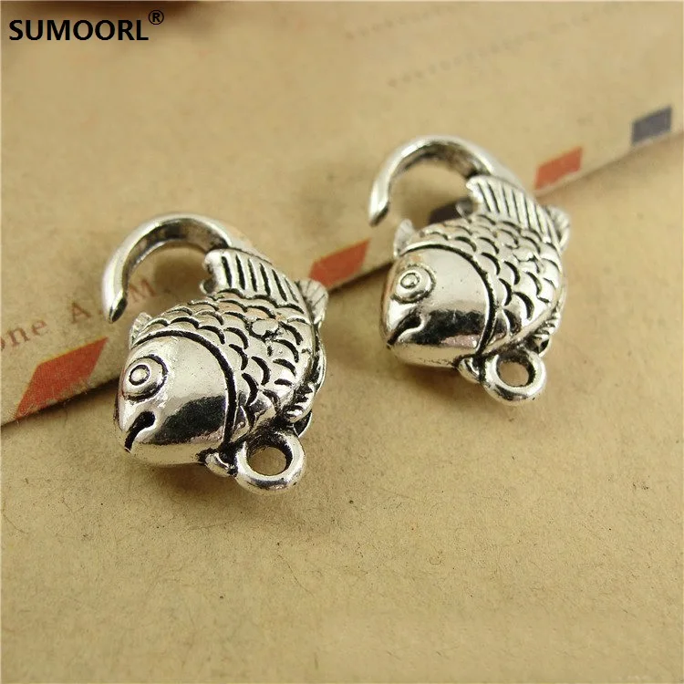 SUMOORL 10pcs/lot 20*13MM Fish Lobster Clasp Hooks Charm Bracelet Jewelry Accessory DIY Making Findings | Украшения и аксессуары
