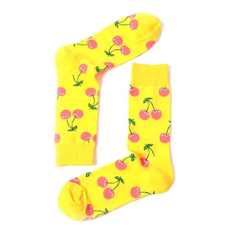 Забавные хлопковые носки с принтом фруктами Happy sock для Для женщин мужчин осень 2017