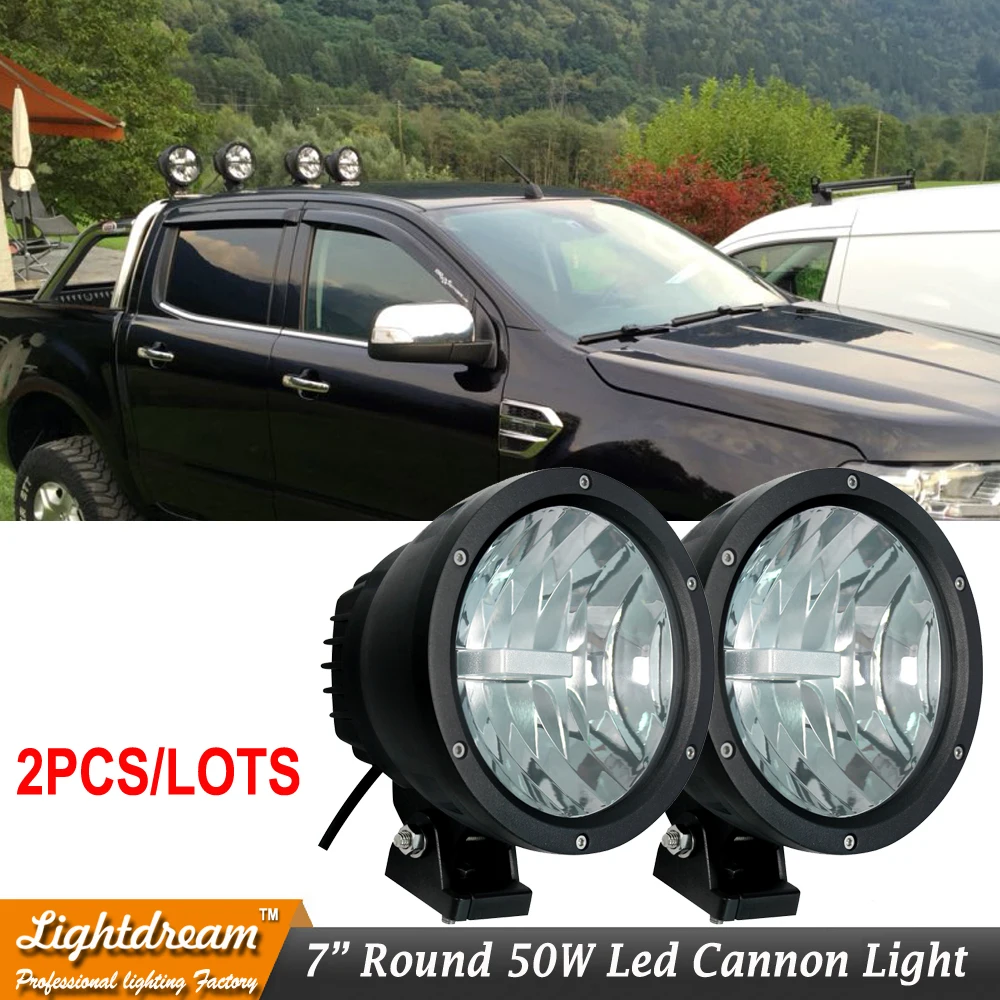 Внедорожное освещение 9888545 Cannon Black 6 7 дюйма 50 Вт узкое светодиодное точечное 12 В 24