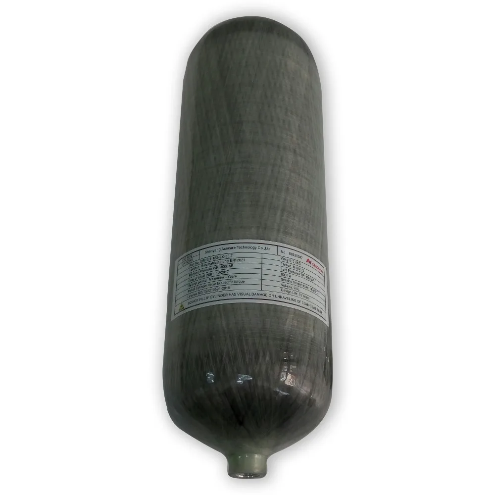 AC3090 9L 4500psi condor pcp баллон с сжатым воздухом из углеродного волокна для Акваланга, духовое ружье охота, компрессор, наполненный воздушным баком, карбон