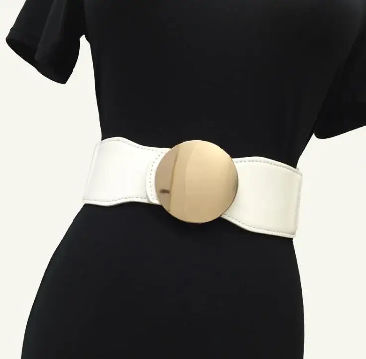 

Women's runway fashion PU leather elastic Cummerbunds female Dress Corsets Waistband Belts decoration wide belt R1538