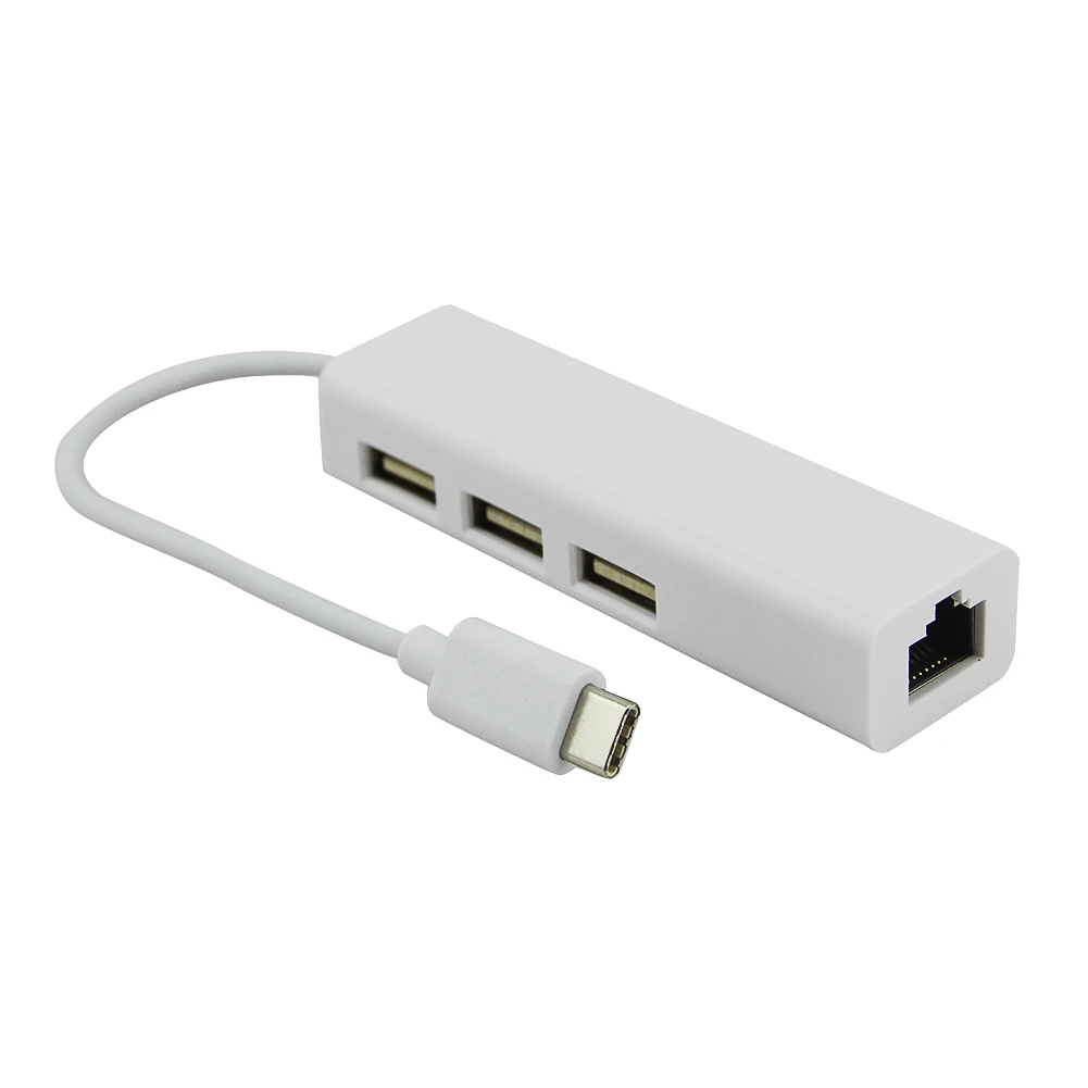 Model-B USB chyi Тип-C концентратор USB-C до 3 Порты и разъёмы USB2.0+ Rj45 коммутатора Ethernet 10/100 Мбит сетевой адаптер Micro USB C сплиттер для ПК, ноутбука, настольного компьютера - Цвет: Model-B
